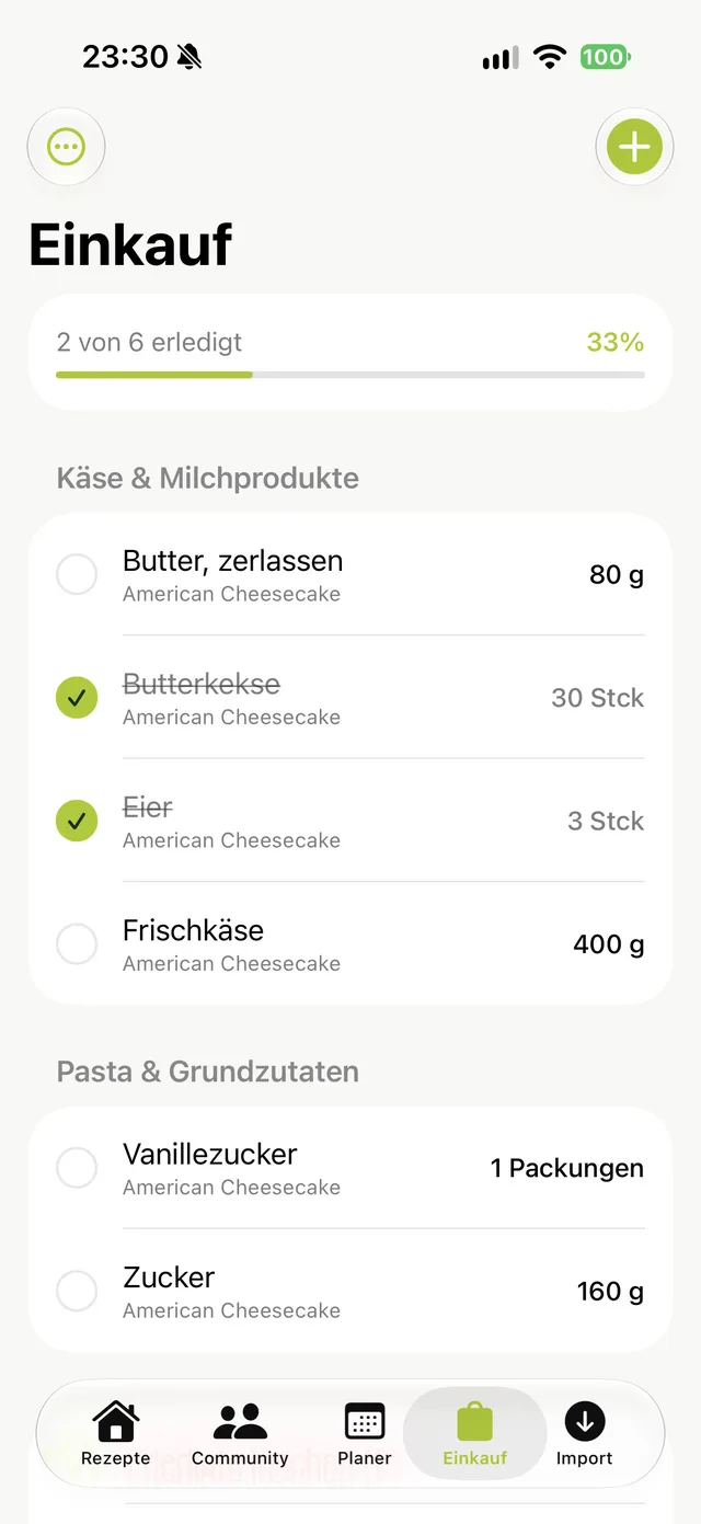 Cookiza! – Den Einkauf im Blick behalten.